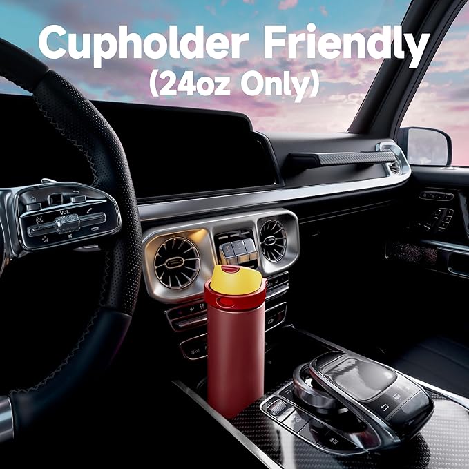 24 oz Insulated Water Bottle for Women: Meoky Stainless Steel Water Bottle with Straw and Spout Lid - Leak Proof, Cold for 24 Hours, Fits in Car Cup Holder, BPA-Free for Sports Travel, Gryffindor