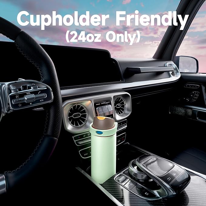 24 oz Insulated Water Bottle with Straw: Meoky Stainless Steel Metal Water Bottle with 2-in-1 Lid - Leak Proof, Cold for 24 Hours, Protective Silicone Base, BPA-Free for Sports Travel Car, Boneyard