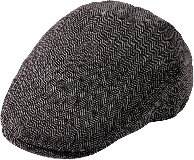 TOP-EX XL/XXL Wool Tweed Newsboy Flat Cap for Men Winter Fashion Ivy Cap Gatsby Golf Hat Satin Lined