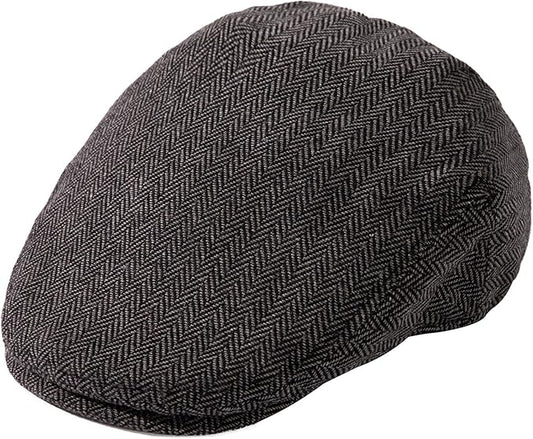 TOP-EX XL/XXL Wool Tweed Newsboy Flat Cap for Men Winter Fashion Ivy Cap Gatsby Golf Hat Satin Lined