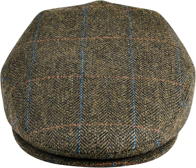 VOBOOM Men's Herringbone Flat Ivy Newsboy Hat Wool Blend Gatsby Cabbie Cap