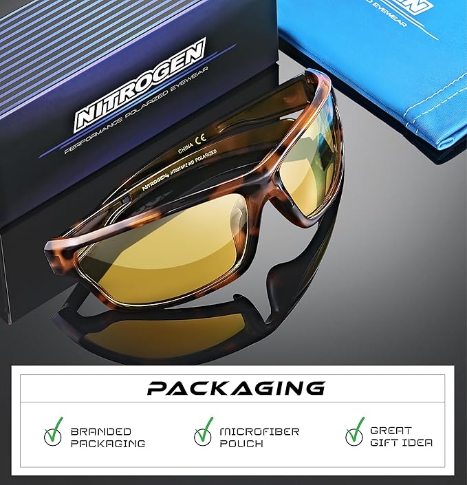 Nitrogen Polarized Wrap Around Sport Sunglasses for Men Women UV400 Driving Fishing Running Sun Glasses