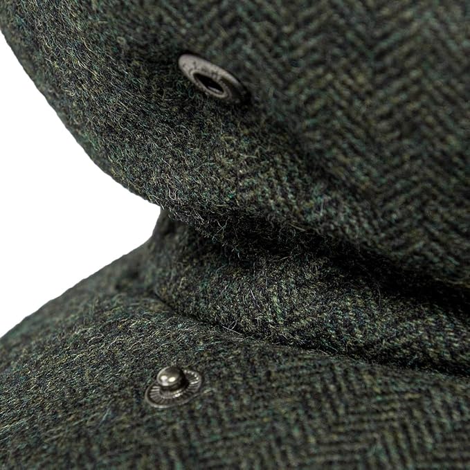 Men Wool Blend 8 Panel Newsboy Cap Tweed Cabbie Hat Snap Brim