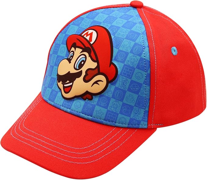 Nintendo Boys Baseball Cap, Super Mario Adjustable Kids Hat for Ages 4-7
