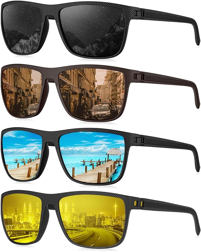 KALIYADI Mens Sun-Glasses Polarized Sunglasses-Men: Classic Sunglasses with Ultraviolet Protection for Driving Fishing Golf