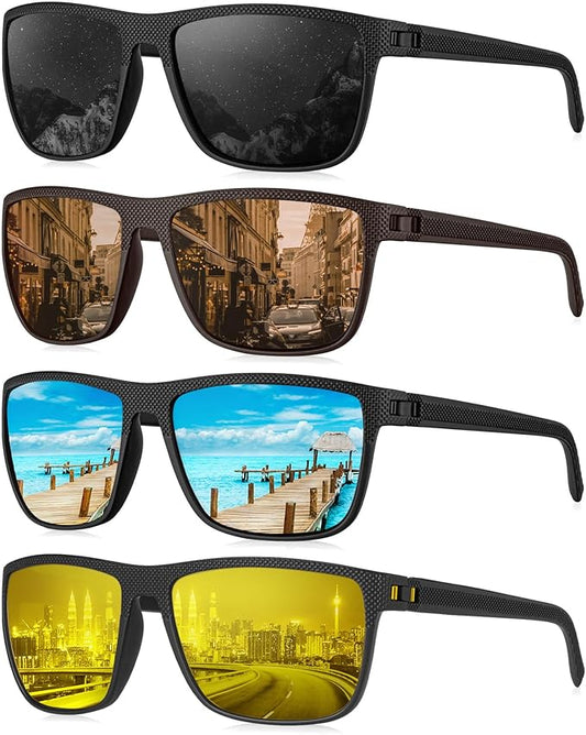 KALIYADI Mens Sun-Glasses Polarized Sunglasses-Men: Classic Sunglasses with Ultraviolet Protection for Driving Fishing Golf