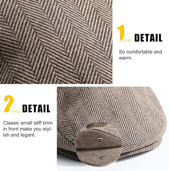 Sumolux Mens Newsboy Hat Flat Cap Gatsby Newsboy Lvy Irish Hats Driving Cabbie Hunting Cap