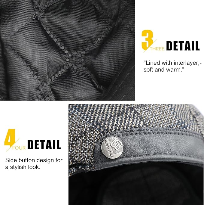 Sumolux Mens Newsboy Hat Flat Cap Gatsby Newsboy Lvy Irish Hats Driving Cabbie Hunting Cap