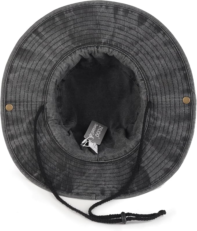 Zylioo XXL Boonie Sun Hats Washed,Oversized Wide Floppy Brim Hiking Hat for Big Heads,Large Cooling Hats with Chin Strap