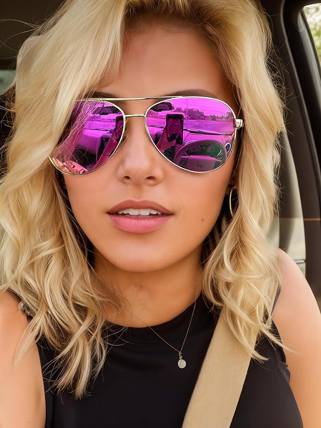 LUENX Aviator Sunglasses for Men Women Polarized - UV400 Protection, Stylish Shades, Driving, Outdoor Activities