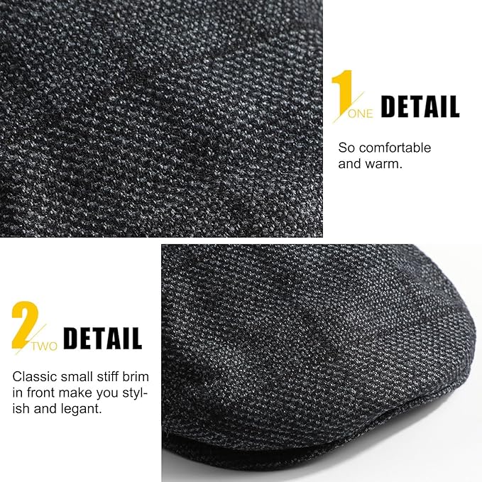 Sumolux Mens Newsboy Hat Flat Cap Gatsby Newsboy Lvy Irish Hats Driving Cabbie Hunting Cap