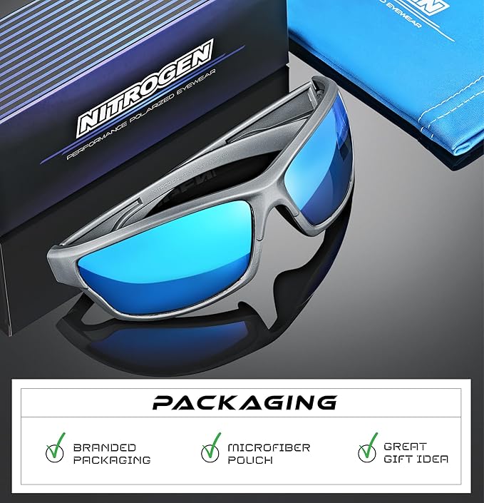 Nitrogen Polarized Wrap Around Sport Sunglasses for Men Women UV400 Driving Fishing Running Sun Glasses