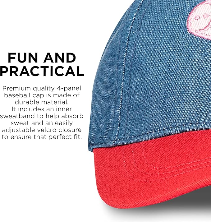 Hasbro Girls' Baseball Cap, Peppa Pig Adjustable Toddler Hat for Ages 2-4