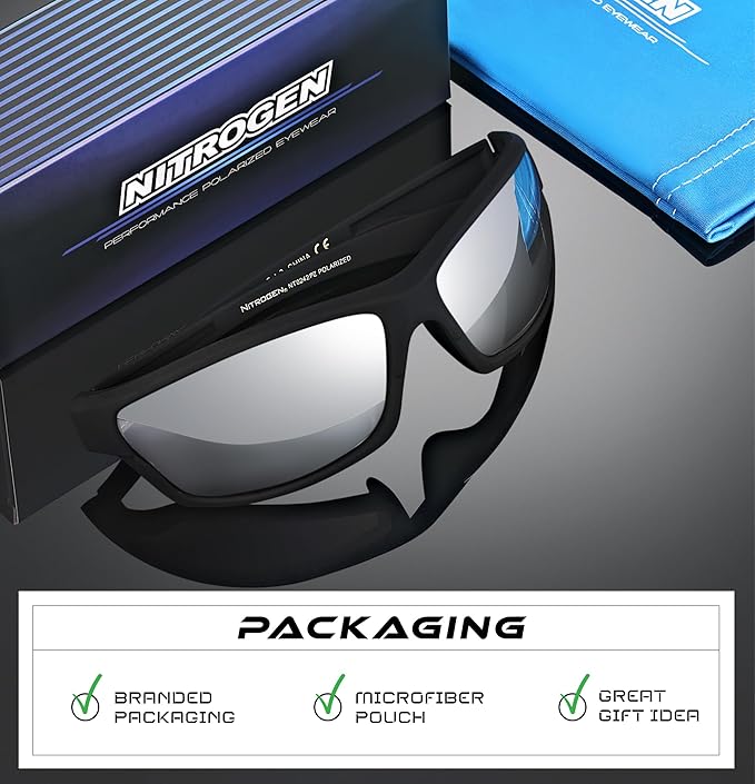 Nitrogen Polarized Wrap Around Sport Sunglasses for Men Women UV400 Driving Fishing Running Sun Glasses