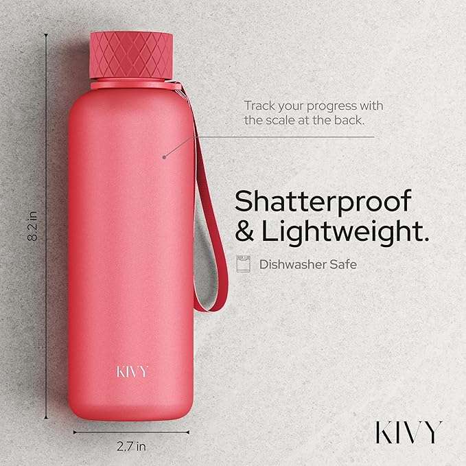 KIVY Tritan Water Bottle 2nd Generation (Coral, 22oz)