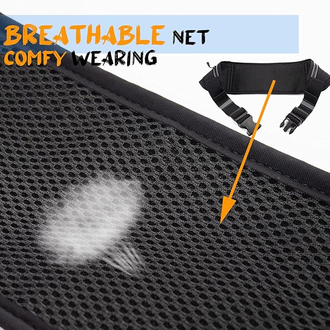 USHAKE Slim Running Belt, Workout Fanny Pack for Men Women,Exercise Waist Pack for Apple iPhone Holder, Runner Belt for Running Walking Cycling Camping Gym