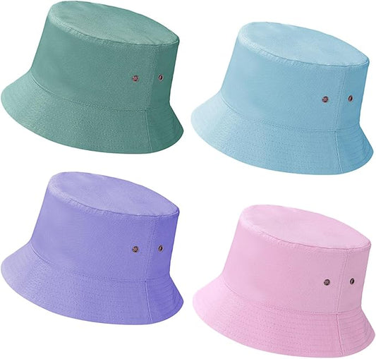 4 Pieces Bucket Hat Sun Packable Travel Beach Fishing Hat for Men Women