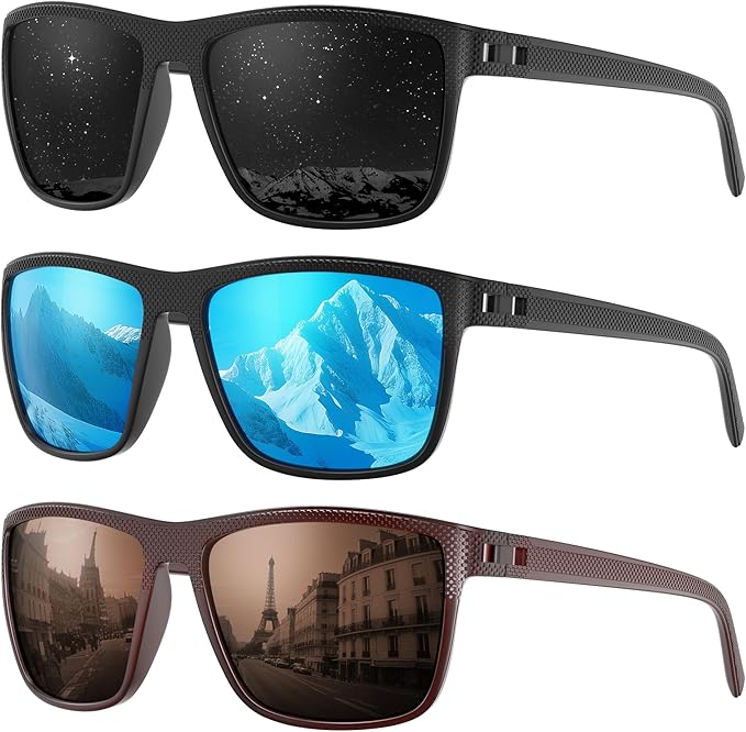 Fanshen Polarized Sports Sunglasses for Men, UV Protection Lightweight Sun Glasses for Driving Fishing Golf Cycling