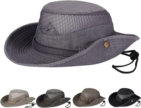 Obling Sun Hat for Men Women, Fishing Hat UPF 50 Wide Brim Bucket Hat Safari Boonie Hat