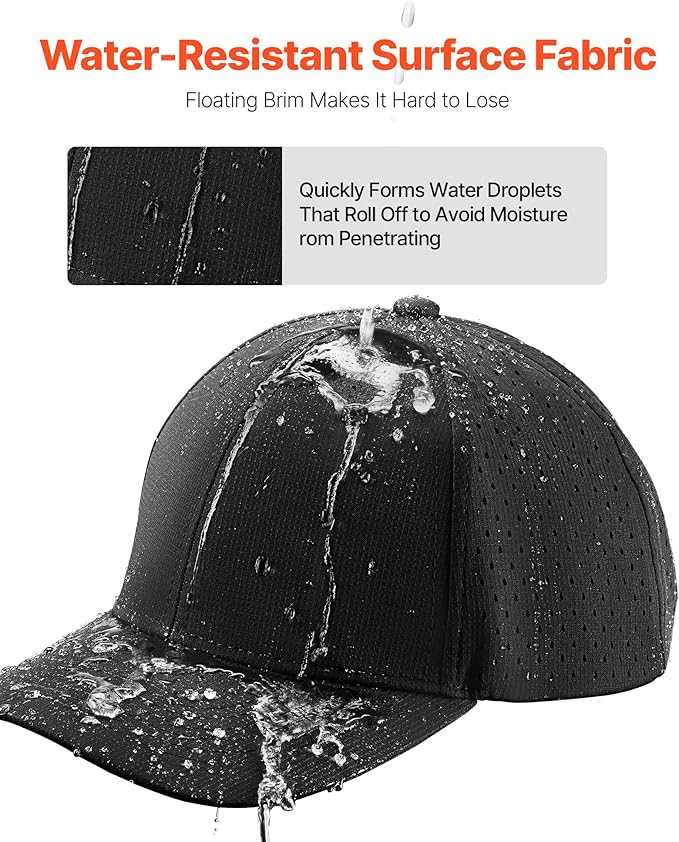 VEVOR Baseball Cap, Plain Baseball Hat with Breathable Fabric, Adjustable Size, Lightweight Summer Thin Sports Caps Ideal for Running, Workouts, or Outdoor Activities, 1 Pc, Black