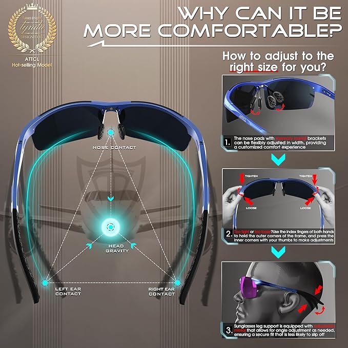 ATTCL Men's Fashion Driving Polarized Sunglasses for Men - Al-Mg metal Ultralight Frame