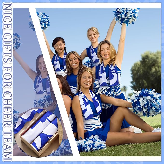 24 Pcs 12/24 Pcs Cheerleader Cooling Towel Cheer Gifts Bulk for Team Cheer Sports Gifts with Bags 40" x 12" Breathable Chilly Microfiber Cooling Towel for Yoga Sport Gym Party Favor (Blue)