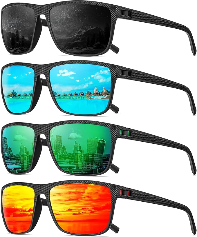 Polarized Sunglasses Men, Mens Sunglasses Polarized UV protection Lightweight Sun Glasses for Driving Fishing Golf