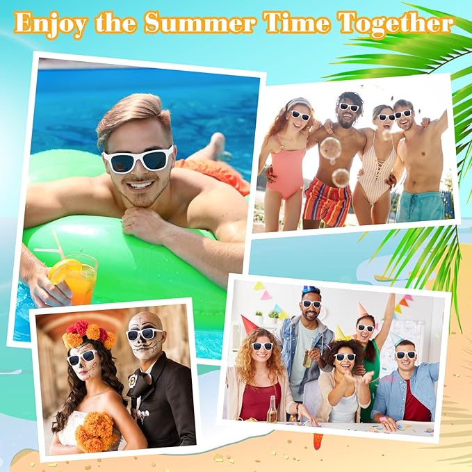 ASTARON Black Sunglasses Bulk, 6/12/24/48 Pack Sunglasses Party Favors for Summer Beach Pool Birthday Wedding Party Supplies