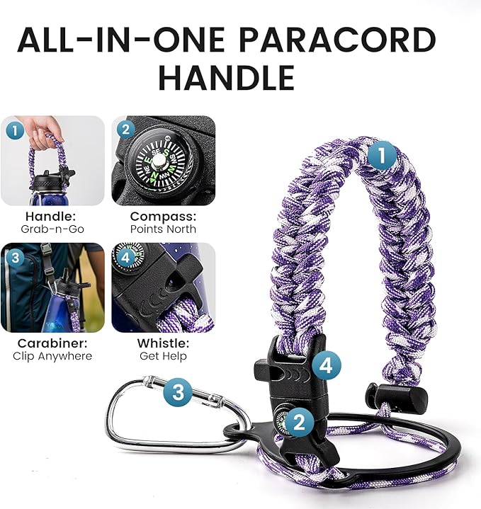 32oz Insulated Water Bottle, Triple Wall Vacuum Stainless Steel Water Bottles - Keeps Cold 48H, Reusable Metal water flask Jug for Gym, Sports, Camping, Hiking,Travel, Aurora-Purple