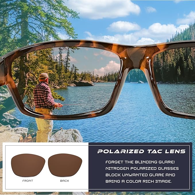 Nitrogen Polarized Wrap Around Sport Sunglasses for Men Women UV400 Driving Fishing Running Sun Glasses