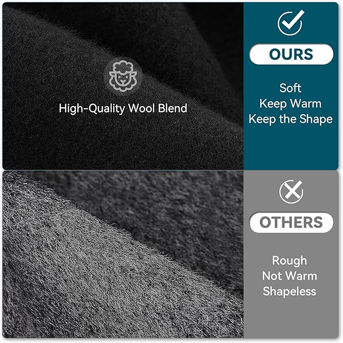 POUDAY Wool Blend Newsboy Cap for Men Irish Cap Newsboy Hat Newsies Cabbie Hat