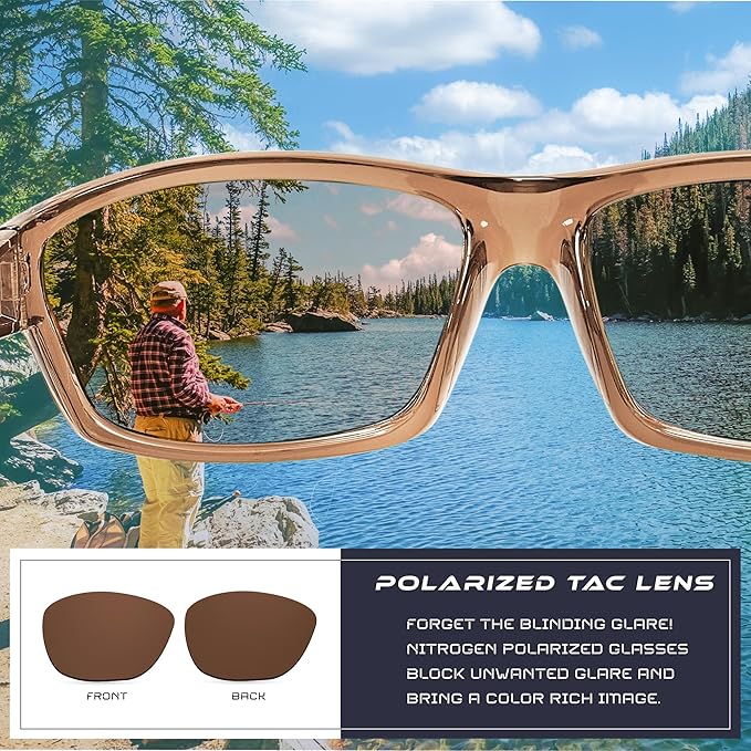 Nitrogen Polarized Wrap Around Sport Sunglasses for Men Women UV400 Driving Fishing Running Sun Glasses