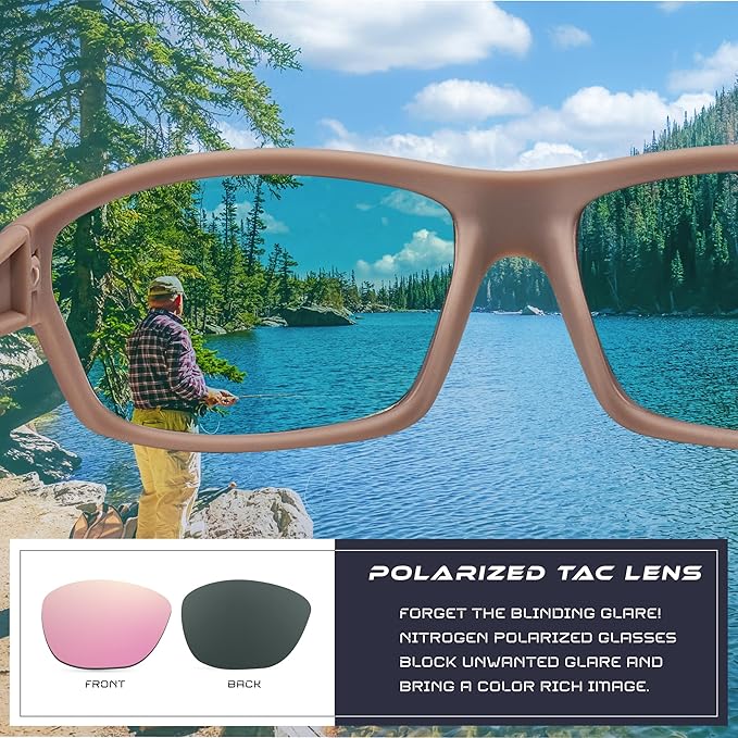 Nitrogen Polarized Wrap Around Sport Sunglasses for Men Women UV400 Driving Fishing Running Sun Glasses