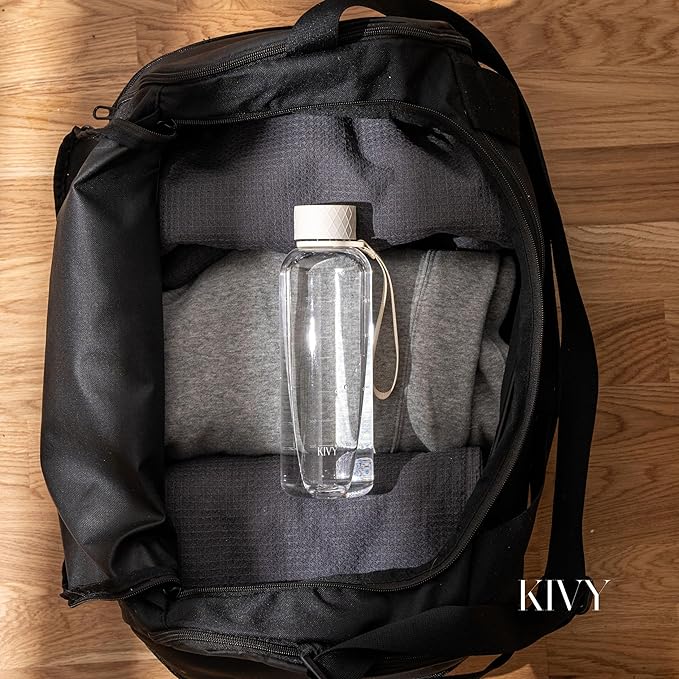 KIVY Slim Water Bottle 22oz [Lightweight & Shatterproof] Leak Proof Bottle for Women & Men - Clear plastic water bottle no straw - Dishwasher Safe Tritan Bottle BPA Free