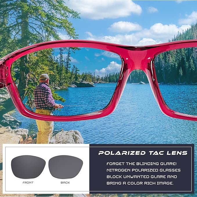 Nitrogen Polarized Wrap Around Sport Sunglasses for Men Women UV400 Driving Fishing Running Sun Glasses