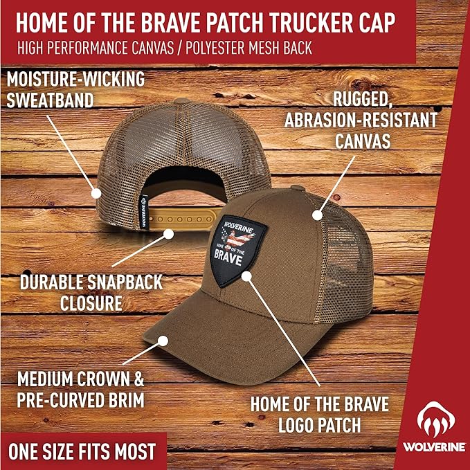 Wolverine America Hat | Adjustable | Flag | Patriot | Ballcap | Durable | American | USA