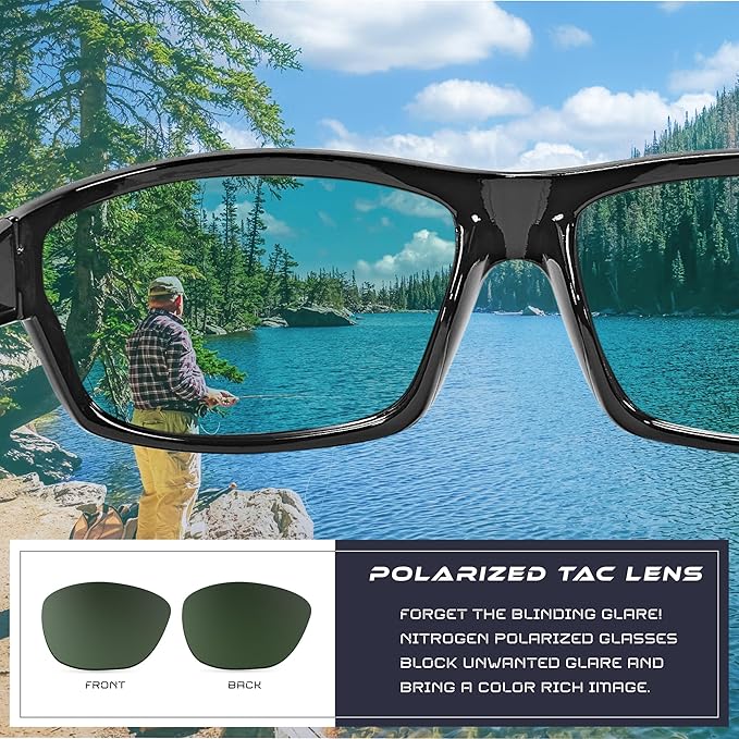 Nitrogen Polarized Wrap Around Sport Sunglasses for Men Women UV400 Driving Fishing Running Sun Glasses