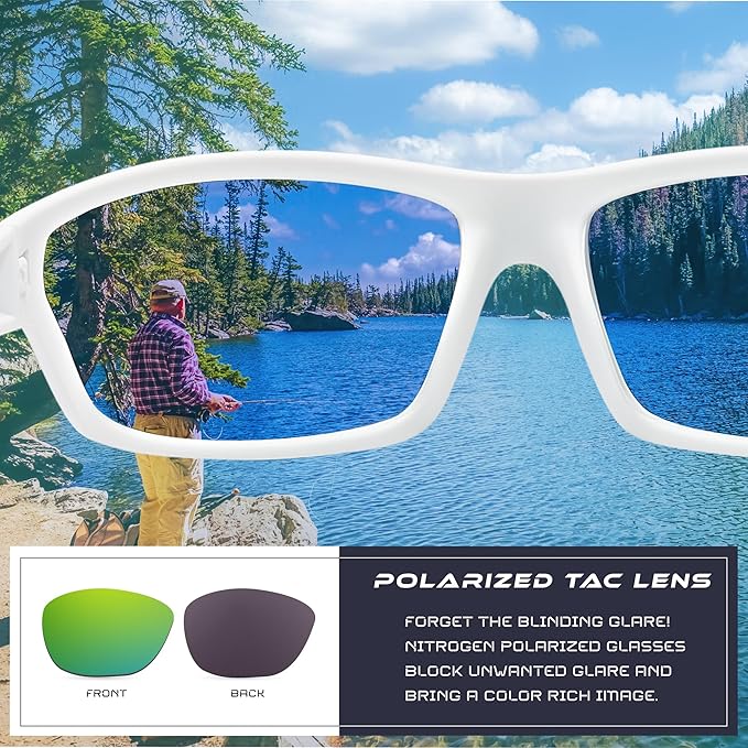 Nitrogen Polarized Wrap Around Sport Sunglasses for Men Women UV400 Driving Fishing Running Sun Glasses