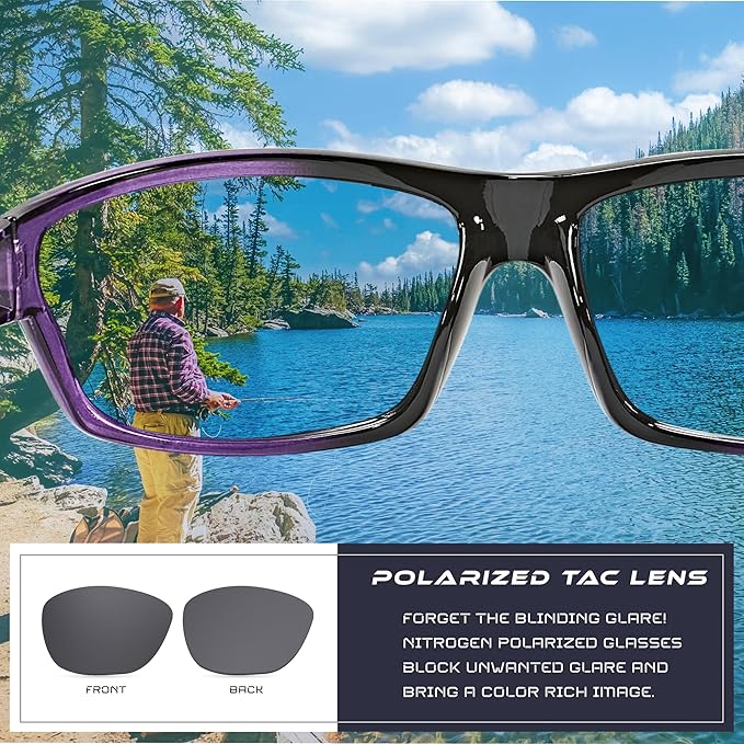 Nitrogen Polarized Wrap Around Sport Sunglasses for Men Women UV400 Driving Fishing Running Sun Glasses