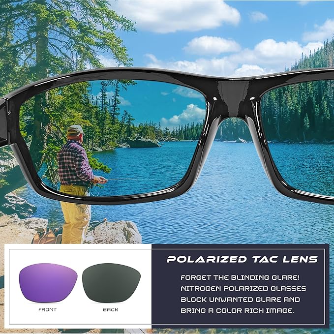 Nitrogen Polarized Wrap Around Sport Sunglasses for Men Women UV400 Driving Fishing Running Sun Glasses