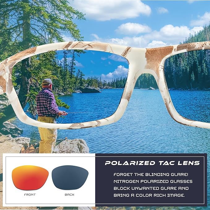 Nitrogen Polarized Wrap Around Sport Sunglasses for Men Women UV400 Driving Fishing Running Sun Glasses