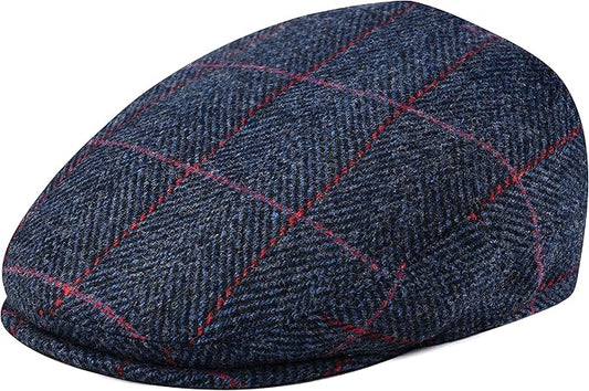 Men's Wool Tweed Newsboy Ivy Cap Gatsby Golf Flat Hat