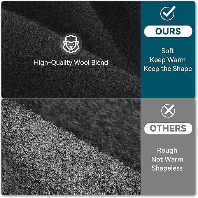 POUDAY Wool Blend Newsboy Cap for Men Irish Cap Newsboy Hat Newsies Cabbie Hat