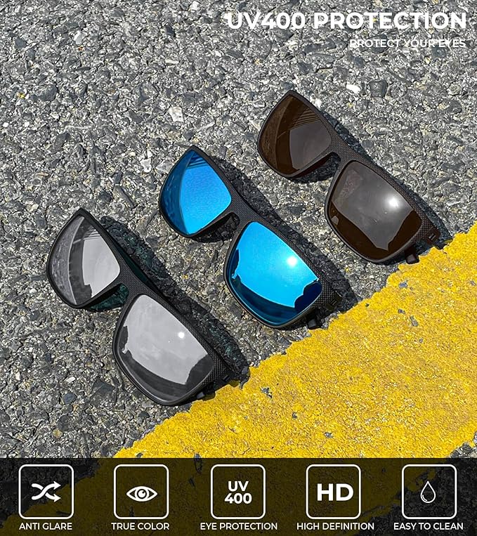 KALIYADI Polarized Sunglasses for Men, Lightweight Sun Glasses with UV Protection for Driving Fishing Golf