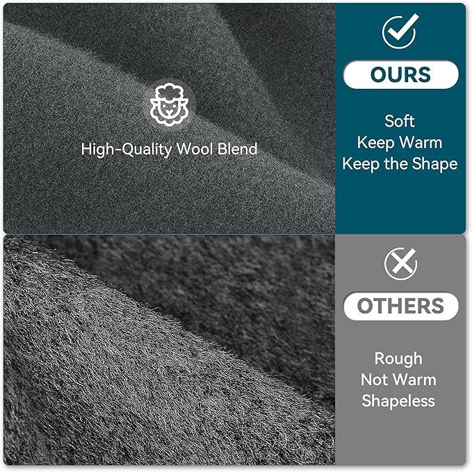 POUDAY Wool Blend Newsboy Cap for Men Irish Cap Newsboy Hat Newsies Cabbie Hat