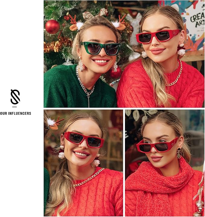 SOJOS Trendy Y2K Rectangle Polarized Sunglasses for Women Men Fashion Designer Rave Sunglasses SJ2228