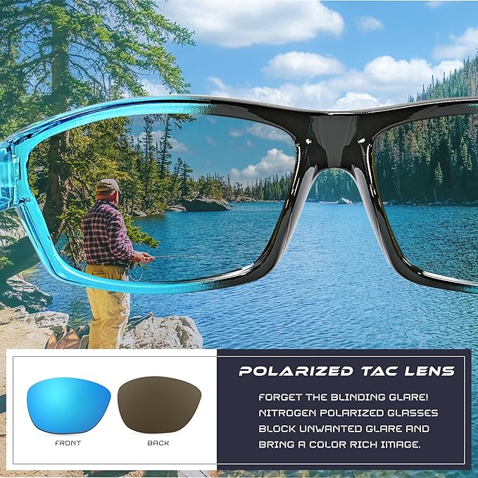 Nitrogen Polarized Wrap Around Sport Sunglasses for Men Women UV400 Driving Fishing Running Sun Glasses