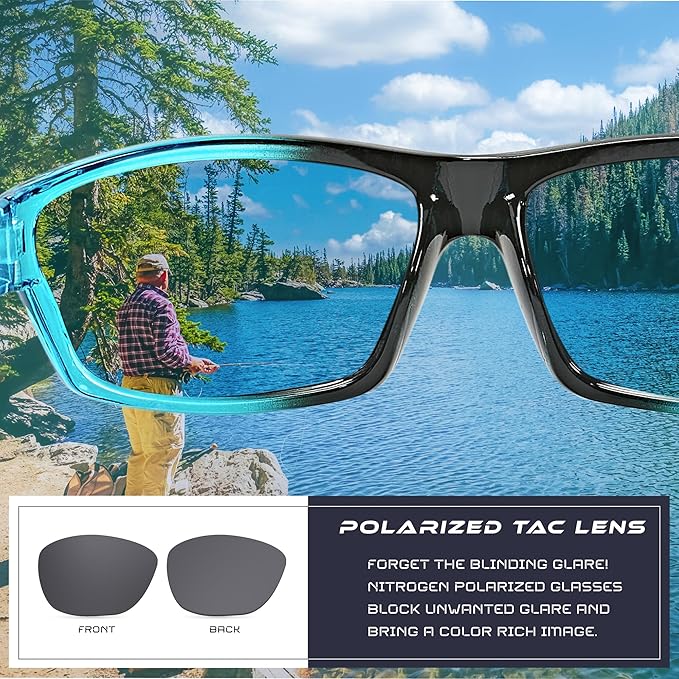 Nitrogen Polarized Wrap Around Sport Sunglasses for Men Women UV400 Driving Fishing Running Sun Glasses