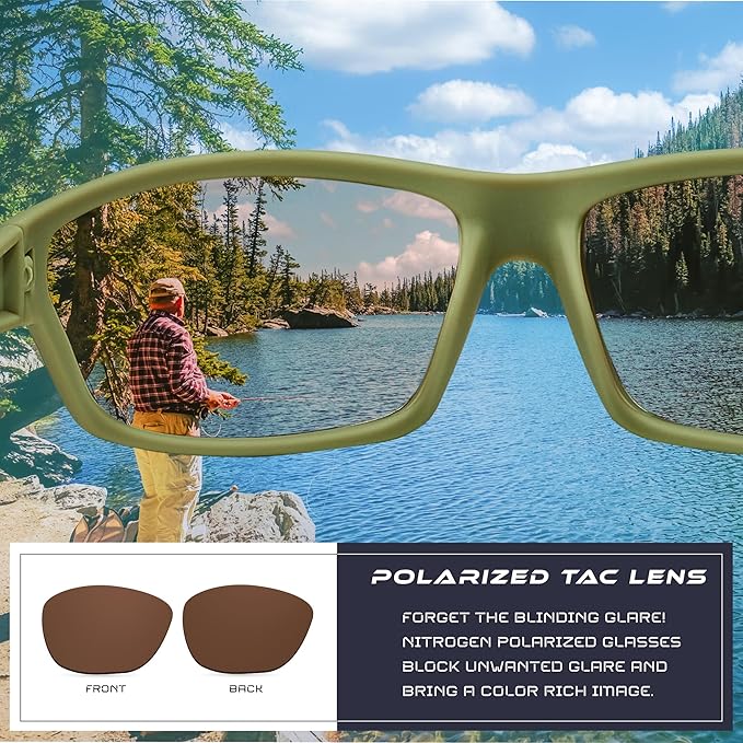 Nitrogen Polarized Wrap Around Sport Sunglasses for Men Women UV400 Driving Fishing Running Sun Glasses