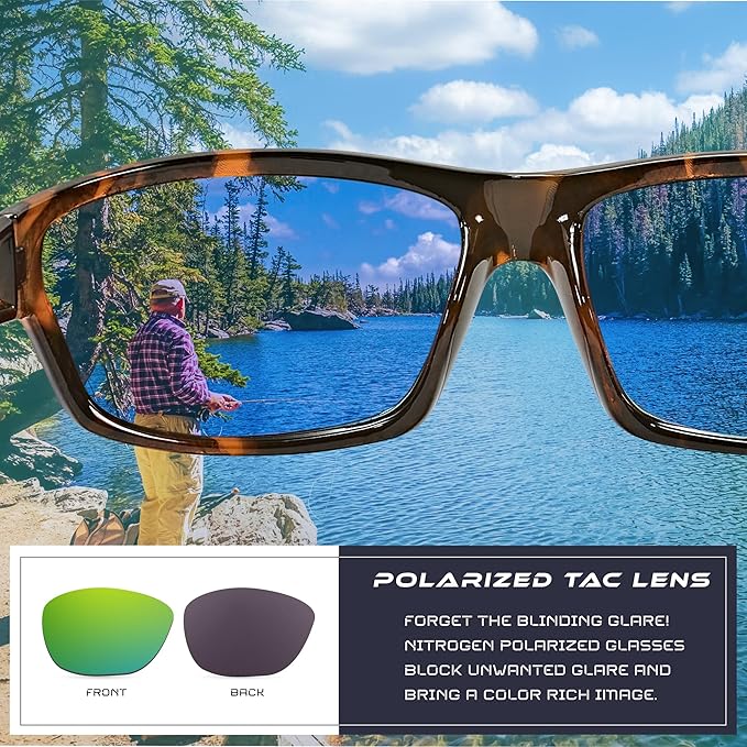 Nitrogen Polarized Wrap Around Sport Sunglasses for Men Women UV400 Driving Fishing Running Sun Glasses